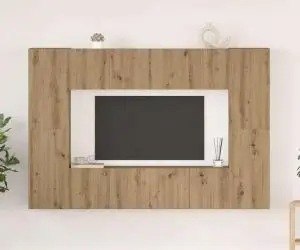 vidaXL Set comodă TV cu raft Pe perete 8 pcs stejar artizanal 60 x 30 x 30 cm