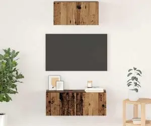 vidaXL Set dulap TV 2 pcs Lemn vechi 80 x 30 x 30 cm Lemn compozit