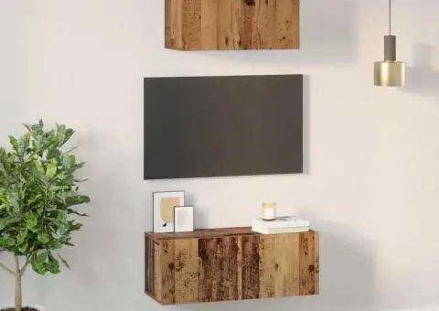 Set dulap TV 2 pcs Lemn vechi 80 x 30 x 30 cm Lemn compozit - 4/5