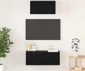 vidaXL Set comodă TV 2 pcs Stejar negru 80 x 30 x 30 cm Lemn compozit