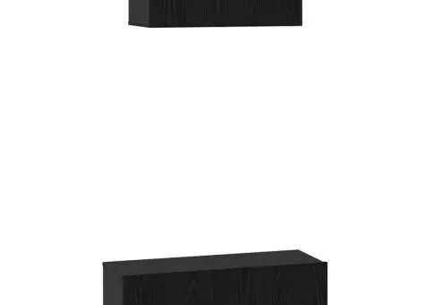 Set comodă TV 2 pcs Stejar negru 80 x 30 x 30 cm Lemn compozit - 2/5