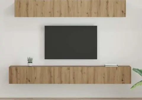 Set dulap TV 5 pcs stejar artizanal 80 x 30 x 30 cm Mediu - 1/5