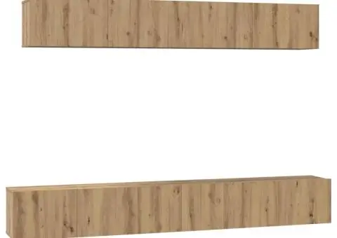 Set dulap TV 5 pcs stejar artizanal 80 x 30 x 30 cm Mediu - 2/5