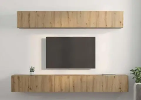 Set dulap TV 5 pcs stejar artizanal 80 x 30 x 30 cm Mediu - 4/5