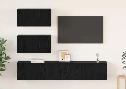 Set de Dulapuri pentru TV 4 pcs Stejar negru 80 x 30 x 30 cm - 1/5