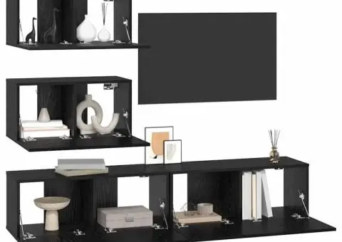 Set de Dulapuri pentru TV 4 pcs Stejar negru 80 x 30 x 30 cm - 3/5