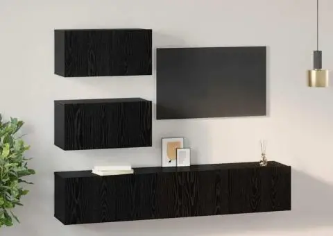 Set de Dulapuri pentru TV 4 pcs Stejar negru 80 x 30 x 30 cm - 4/5