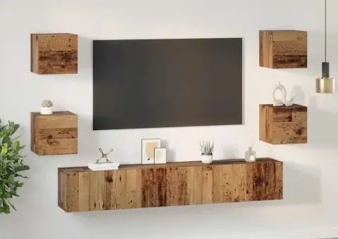 Set comodă TV 7 pcs Lemn vechi 60 x 30 x 30 cm Lemn compozit - 4/5