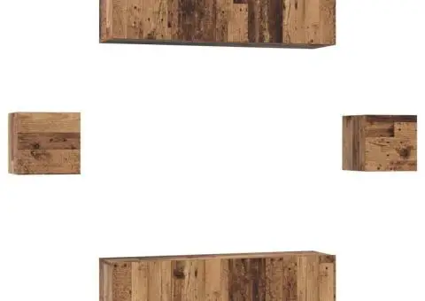 Set comodă TV 6 pcs Lemn vechi Mediu 30.5 x 30 x 30 cm - 2/5