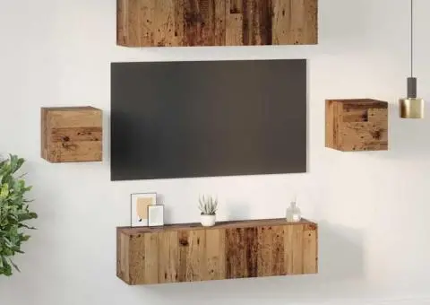 Set comodă TV 6 pcs Lemn vechi Mediu 30.5 x 30 x 30 cm - 4/5