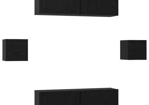 Set comodă TV 6 pcs Stejar negru 60 x 30 x 30 cm Lemn compozit - 2/5