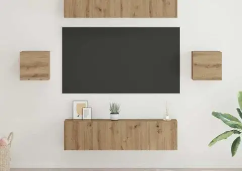 Set comodă TV 6 pcs stejar artizanal Mediu 30.5 x 30 x 30 cm - 1/5