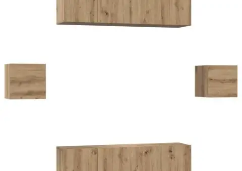 Set comodă TV 6 pcs stejar artizanal Mediu 30.5 x 30 x 30 cm - 2/5