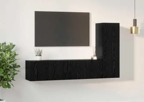 Set dulapuri TV 3 pcs Stejar negru mic 30.5 x 30 x 90 cm - 4/5