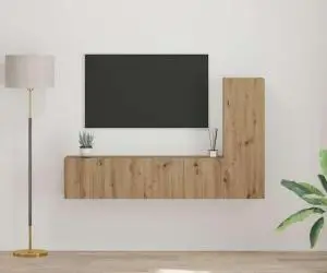 vidaXL Set comodă TV cu raft 3 pcs stejar artizanal 150.5 x 30 x 90 cm