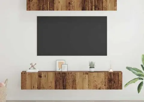 Set dulap TV 5 pcs Lemn vechi Standard Mediu Lemn compozit - 1/5