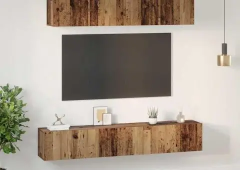 Set dulap TV 5 pcs Lemn vechi Standard Mediu Lemn compozit - 4/5