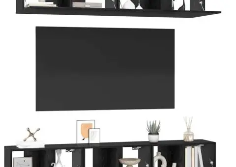 Set comodă TV 5 pcs Stejar Negru Mediu 80 x 30 x 30.5 cm - 3/5