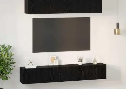 Set comodă TV 5 pcs Stejar Negru Mediu 80 x 30 x 30.5 cm - 4/5