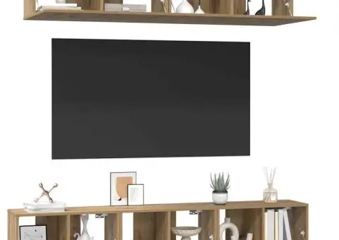 Set dulap TV 5 pcs stejar artizanal Mediu 80 x 30 x 30 cm - 3/5