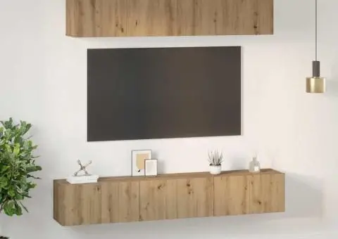 Set dulap TV 5 pcs stejar artizanal Mediu 80 x 30 x 30 cm - 4/5