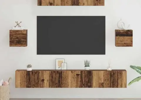 Set comodă TV 7 pcs Lemn vechi 80 x 30 x 30 cm Lemn compozit - 1/5