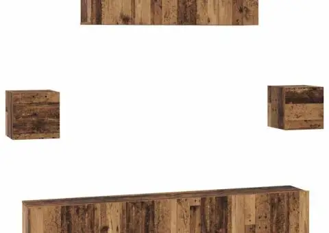 Set comodă TV 7 pcs Lemn vechi 80 x 30 x 30 cm Lemn compozit - 2/5