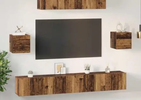 Set comodă TV 7 pcs Lemn vechi 80 x 30 x 30 cm Lemn compozit - 4/5