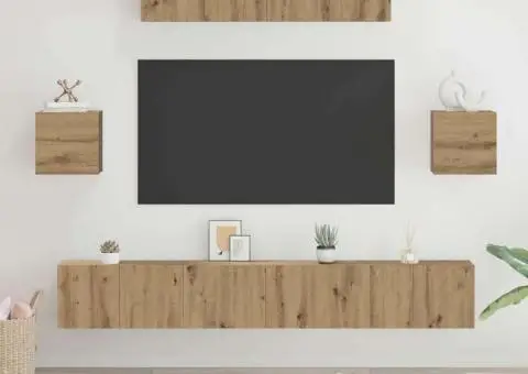 Set comodă TV Pe perete Altele 7 pcs stejar artizanal 80 x 30 x 30 cm - 1/5