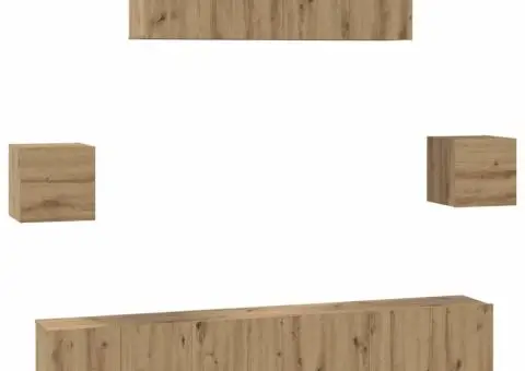 Set comodă TV Pe perete Altele 7 pcs stejar artizanal 80 x 30 x 30 cm - 2/5