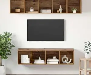 vidaXL Set comodă TV 4 pcs Lemn vechi 37 x 37 x 142.5 cm Lemn compozit