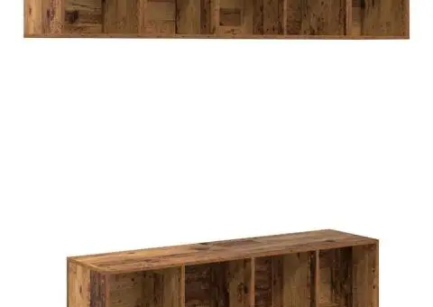 Set comodă TV 4 pcs Lemn vechi 37 x 37 x 142.5 cm Lemn compozit - 2/5