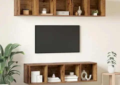 Set comodă TV 4 pcs Lemn vechi 37 x 37 x 142.5 cm Lemn compozit - 4/5