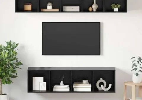 Set comodă TV 4 pcs Stejar negru 37 x 37 x 142.5 cm - 1/5