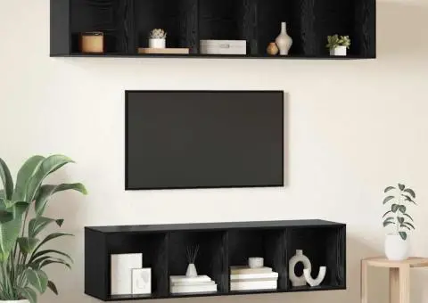 Set comodă TV 4 pcs Stejar negru 37 x 37 x 142.5 cm - 4/5