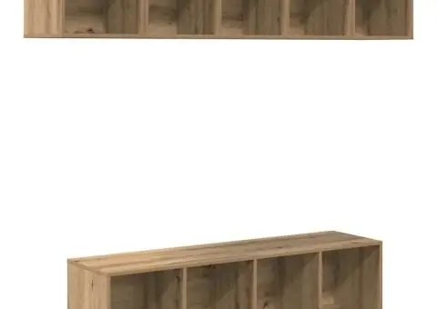 Set comodă TV 4 pcs stejar artizanal 37 x 37 x 142.5 cm - 2/5