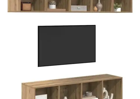 Set comodă TV 4 pcs stejar artizanal 37 x 37 x 142.5 cm - 3/5