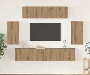vidaXL Set comodă TV 6 pcs stejar artizanal 200 x 30 x 150 cm