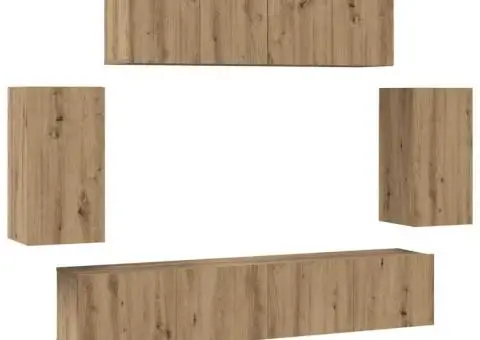 Set comodă TV 6 pcs stejar artizanal 200 x 30 x 150 cm - 2/5