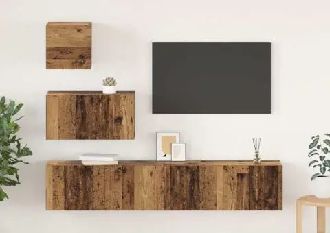 Set comodă TV 4 pcs Lemn vechi 80 x 30 x 30 cm Lemn compozit - 1/5