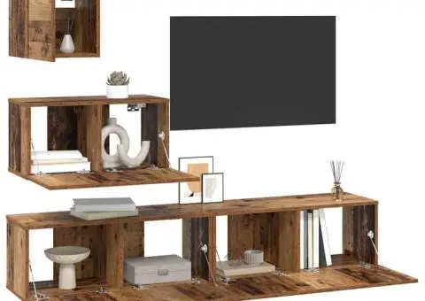 Set comodă TV 4 pcs Lemn vechi 80 x 30 x 30 cm Lemn compozit - 3/5