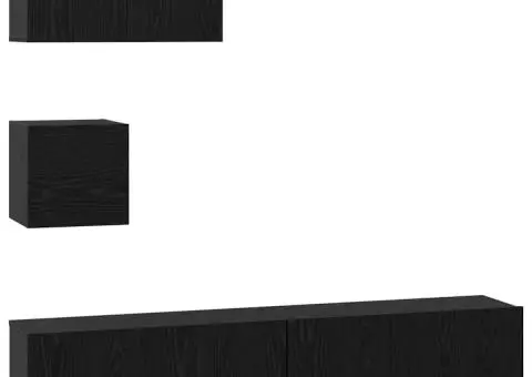 Set comodă TV 4 pcs Stejar negru 80 x 30 x 30 cm Lemn compozit - 2/5