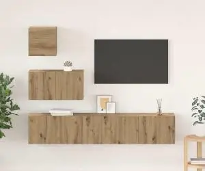 vidaXL Set comodă TV Pe perete Altele 4 pcs stejar artizanal 80 x 30 x 30 cm