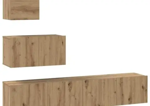 Set comodă TV Pe perete Altele 4 pcs stejar artizanal 80 x 30 x 30 cm - 2/5