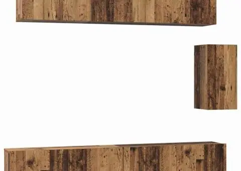 Set comodă TV 6 pcs Lemn vechi 100 x 30 x 30 cm Lemn compozit - 2/5