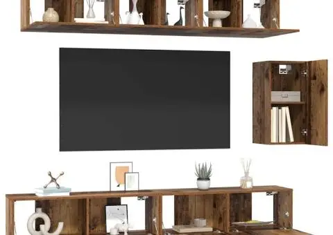 Set comodă TV 6 pcs Lemn vechi 100 x 30 x 30 cm Lemn compozit - 3/5