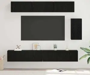vidaXL Set comodă TV 6 pcs Stejar negru 100 x 30 x 30 cm Lemn compozit
