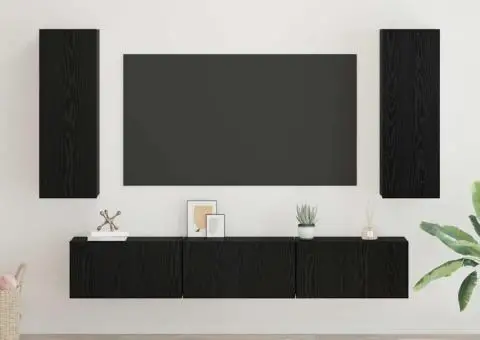 Set comodă TV 5 pcs Stejar negru Mediu 30.5 x 30 x 90 cm - 1/5