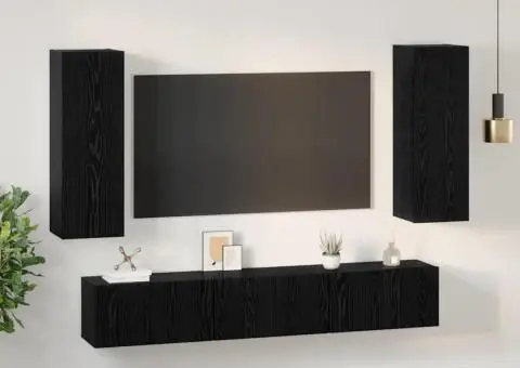 Set comodă TV 5 pcs Stejar negru Mediu 30.5 x 30 x 90 cm - 4/5