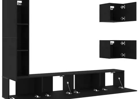 Set TV 6 piese, Negru Stejar - 5/5